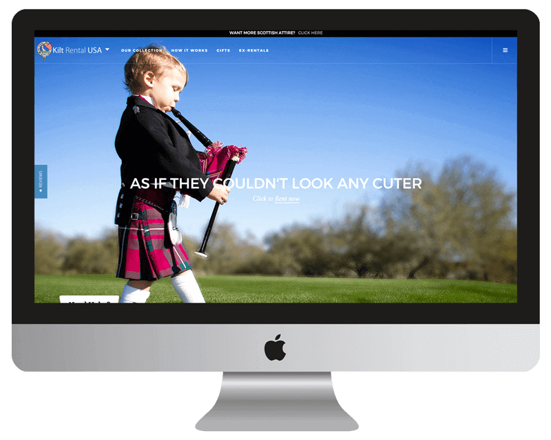 kilt rental retail web design